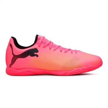 Imagem de Chuteira Futsal Puma Future 7 Play IT BDP Masculina, 43, Rosa, Laranja