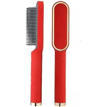 Imagem de Escova Alisadora de Cabelo Bivolt 45W 5 Níveis Vermelha 220V