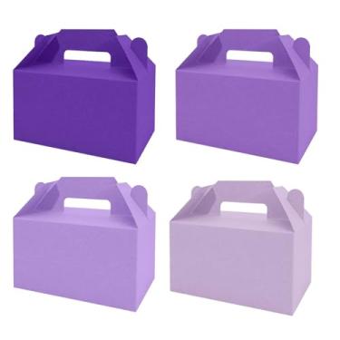 Imagem de RVEAFA Pacote com 24 pequenos lembrancinhas de festa, 4 tons de roxo, caixas de presente para lanches, doces e bolos, caixas de brinquedos para aniversário, casamento, chá de bebê, lembrancinhas de