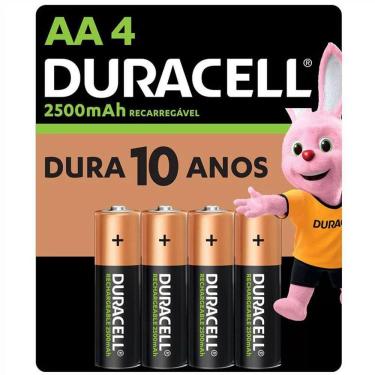 Imagem de Pilha recarregável AA 2500mah com 4 unidades - Duracell