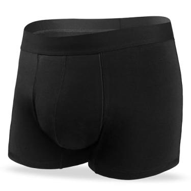 Imagem de REELINDRY Cueca boxer masculina lavável à prova de vazamento, absorção de 65 g, controle da bexiga da próstata, 1 pacote (preto, 4GG)