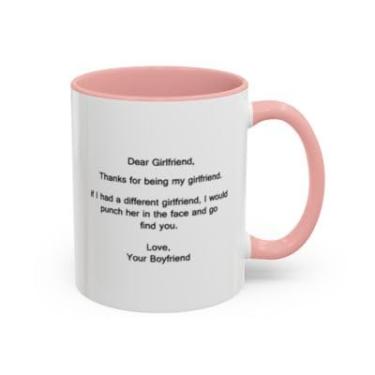 Imagem de Caneca de café Girlfriend – Caneca de destaque presente para ela, copo engraçado para namorada, presente de aniversário ou aniversário (rosa, 325 ml)