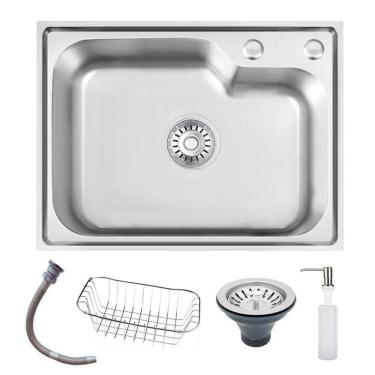 Imagem de Cuba Cozinha Gourmet 56X42 Cm Inox Escovado Luxo Completa