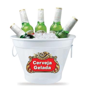 Imagem de Balde De Gelo Alumínio 5,5 Litros Cerveja Gelada - Branco