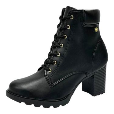 Imagem de Coturno Feminino Salto Bloco Conforto Estilo Urbano Moleca