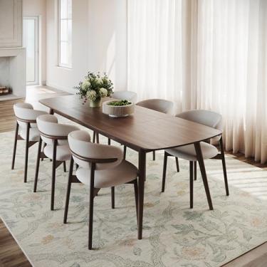 Imagem de Nuloom Mirzelle Floral & Paisley 2,5 m x 3,5 m lavável à máquina tapete para sala de estar, quarto, sala de jantar, marfim