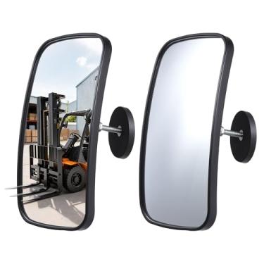 Imagem de Espelho retrovisor de empilhadeira magnético universal 20,8 x 12,2 cm, espelho convexo quadrado HD grande angular adequado para empilhadeiras, caminhões, tratores - 2 peças