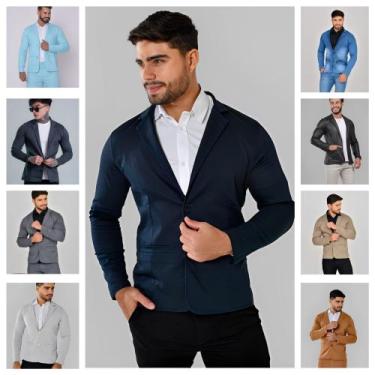 Imagem de Blazer masculino esporte fino slim - DEBATT, Azul marinho, P