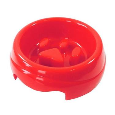 Imagem de Comedouro Plastico Coma Melhor Cores Variadas - Furacão Pet, Vermelho