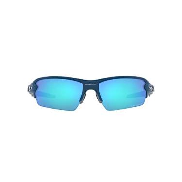 Imagem de Oakley Óculos de sol masculinos Oo9271 Flak 2.0 Low Bridge Fit retangular, Poseidon/Prizm safira polarizada fosca, 61 mm