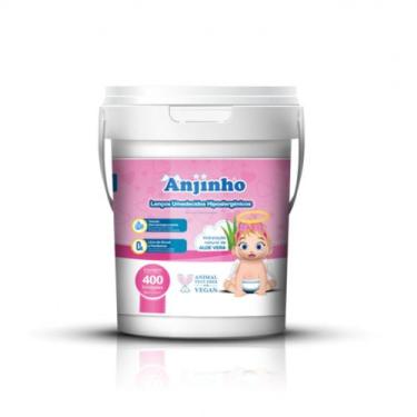 Imagem de Lenço Umedecido Anjinho C400 Balde Rosa - Parentex Ind E Com Ltda