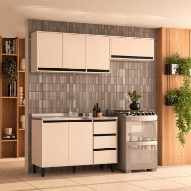 Imagem de Cozinha Compacta 3 Peças 250027 Sem Tampo Koya Creme Politorno Móveis