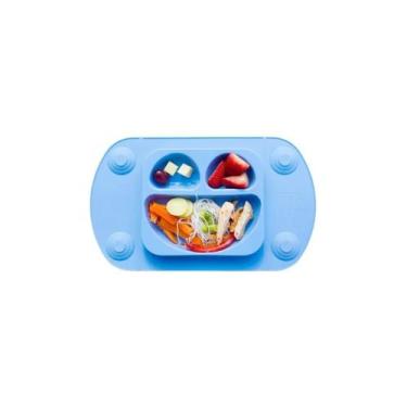 Imagem de Prato Silicone Portátil Azul Bebê SN19072 - Mimo Style
