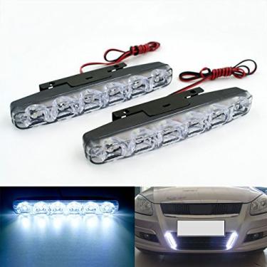 Imagem de Conjunto de 2 peças Rayhoo à prova d 'água de alta potência 6W 12V 6000K Xenon Slim COB LED DRL Dia-luz Diurna Corrida Lâmpada para Carro SUV Sedan Coupe Veículo Universal (Xenon Branco)