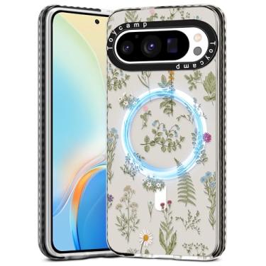 Imagem de Toycamp Capa para Google Pixel 9 Pro XL - Compatível com MagSafe Capa de telefone magnética com proteção à prova de choque feminina bonita designer exclusivo para Google 9 Pro XL, flor