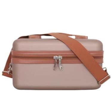 Imagem de Página Inicial/Acessórios/Frasqueiras/Frasqueira Rígida com Alça Bolsa Necessaire Premium Porta Jóias e Maquiagem Estilo Baú - Mendoza - Cruzeiro (Champanhe)