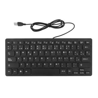 Imagem de Teclado Com 78 Teclas, Teclado de Idioma Ultrafino, Teclado Compacto Com Fio USB para PC, Computador Portátil, Teclado Com Fio USB (Layout QWETZ espanhol)