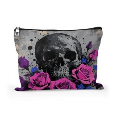 Imagem de Bolsa de maquiagem feminina, Rosa selvagem gótica