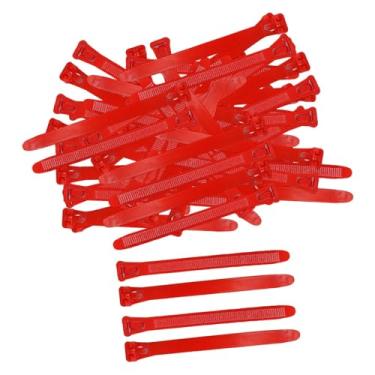 Imagem de Gralara 100 Peças Anéis de Coxa de Frango Acessórios de Galinheiro Reutilizáveis ​​com Zíper Design Anéis de Pé de Aves Etiquetas de Frango para Patos Bantam, Vermelho