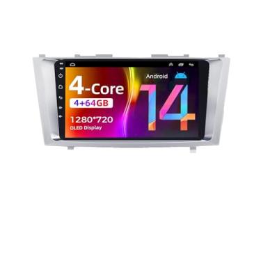 Imagem de Rádio estéreo automotivo 5G-WiFi (4G + 64G) para Toyota Camry 2006 2007 2008 2009 2010 2011, tela sensível ao toque IPS HD de 23 cm, rádio veicular sem fio CarPlay Android Auto, câmera de backup GPS