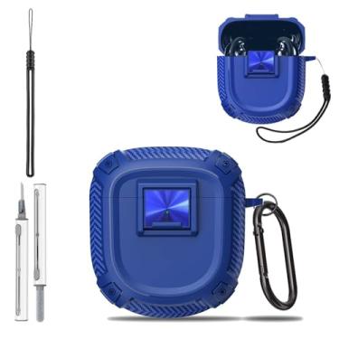 Imagem de Capa para fones de ouvido Bose QuietComfort Ultra II, capa protetora de metal para fones de ouvido Bose QuietComfort Ultra II, capa com proteção contra arranhões, com chaveiro, cordão e kit de limpeza