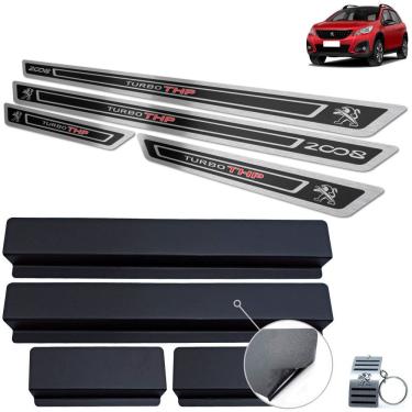 Imagem de Soleira Peugeot 2008 Turbo Thp 2020 2021 Preto Alto Relevo