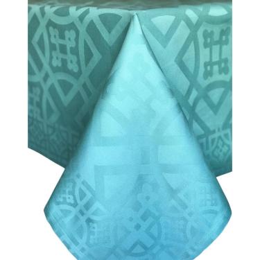 Imagem de Toalha De Mesa Idylle Turquesa Em Jaquarde 100% Algodão