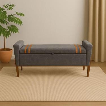 Imagem de Baú Puff Estofado Cama Solteiro 90cm Para Quarto Sala Calçadeira Organ