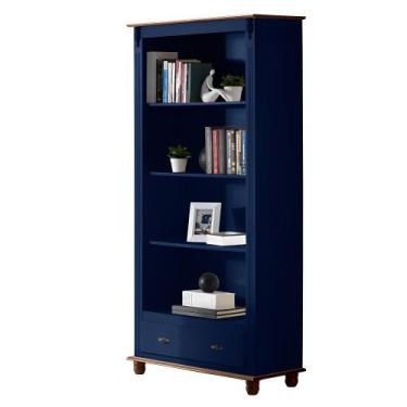 Imagem de Estante para Livros de Madeira com 3 Prateleiras 1 Gaveta e Pés Tornea