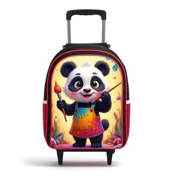 Imagem de Mochila de Rodinhas Infantil Feminina Panda Grande Volta às Aulas - Pi
