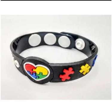 Imagem de Pulseira Autismo Infantil Identificação Cores Emborrachada - Sem Marca