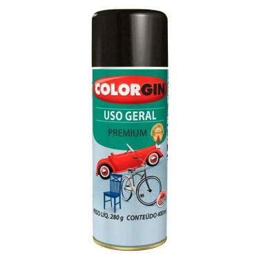Imagem de Spray Preto Semi Brilhante Colorgin Acabamento Duravel