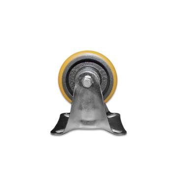 Imagem de Rodinha 100Mm Ferro Com Poliuretano 4 Pol Com Placa Fixa