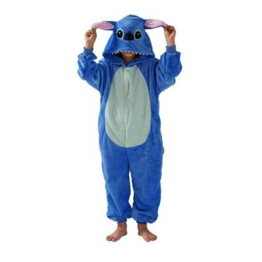 Imagem de Pijama SCOPUCI Kids Blue Animal, macacão de flanela, de 9 a 10 anos