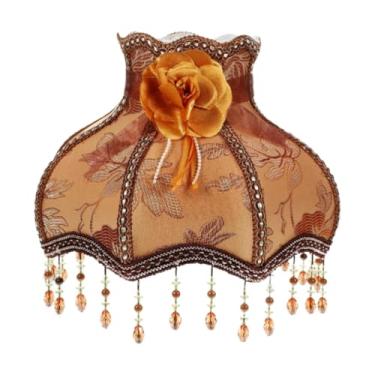Imagem de ＡＷＨＡＯ Abajur de Tecido com Franjas E Abajur E27 com Borla, Capa para Abajur de Mesa para Decoração de Sala de Estar, Marrom, Tamanho real