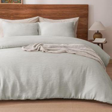 Imagem de PHF Conjunto de edredom King de musselina, respirável e macio para todas as estações, 3 peças, 1 edredom confortável e leve (264 x 228 cm), 2 fronhas (51 x 91 cm), cinza