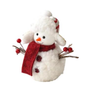 Imagem de shamjina Decoração de boneco de neve de Natal, bonecos de neve, estatuetas decorativas, prateleira de escritório, presentes de festa de Natal, decoração de, S