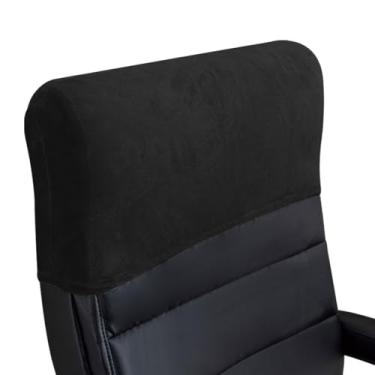 Imagem de Buenanir Capa elástica para encosto de cabeça, protetor de cabeça para cadeiras de escritório, capas de encosto de cabeça para cadeiras de computador com encosto alto, móveis, cadeira reclinável