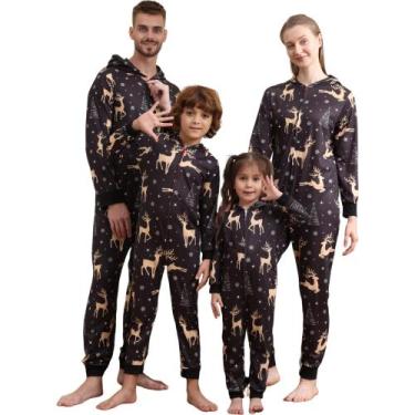 Imagem de Pijamas de macacão FOTN: Natal feio para mulheres, homens e casais