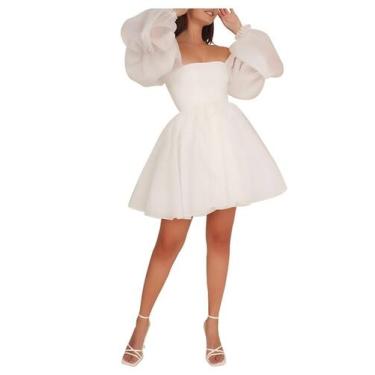 Imagem de Vestido de noiva Fievlrs Chiffon White A Line Line Lace Up Back