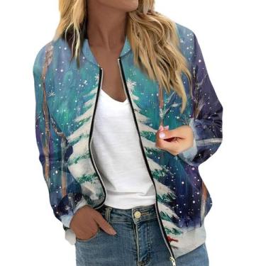 Imagem de Roupa de Natal JWNYJFB, suéter feminino xadrez, floco de neve, 02 azul