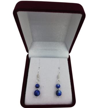Imagem de Brincos MeliaRos em prata 925 com pedras de lápis-lazúli