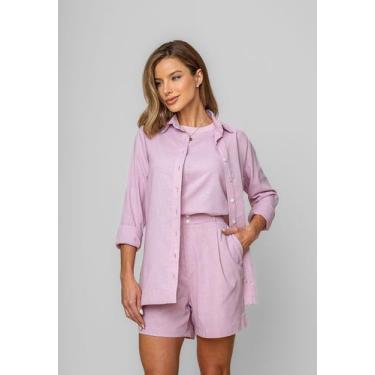 Imagem de Short Alfaiataria Com Pregas Rosa Salvatore - Salvatore Fashion, M