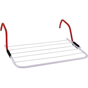 Imagem de Varal Portátil Janela Dobrável Ajustável Para Apartamento e Casa Prático Compacto Retrátil Multiuso