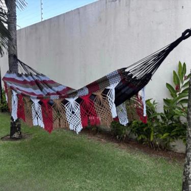 Imagem de Rede de Descanso Reforçada Casal King - Gigante, Manual Artesanal e Conforto Premium para Sua Varanda(Três Cores)