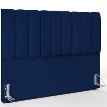 Imagem de Cabeceira Cama Box Casal Queen 160 cm Dália W01 Facto Azul Marinho - Lyam Decor
