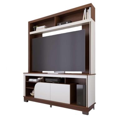 Imagem de Estante Painel Para TV 65 Pol 160cm Doman C04 Nogueria Real Off White Matte - Lyam Decor