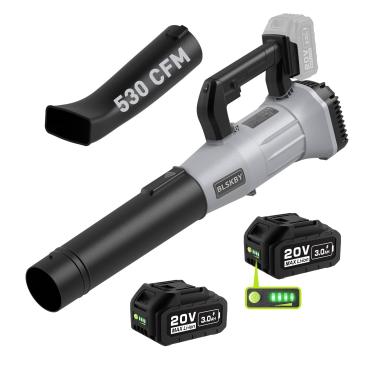 Imagem de Soprador de folhas sem fio - 2 baterias de 3 Ah e carregador rápido cinza