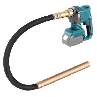 Imagem de YJINGRUI Vibrador de concreto portátil, para bateria máxima Makita 18 V, ferramenta vibratória de concreto sem fio 600 W, 6000 RPM vibrador de cimento portátil com haste de 1,2 m, remoção de bolhas