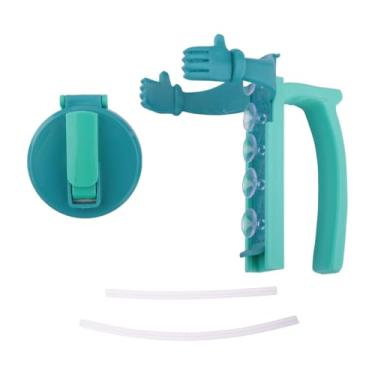 Imagem de WeiLaiKeQi Tampa e suporte para latas de refrigerante com canudo, reutilizável, fácil de segurar, portátil, suporte para latas de bebida com alça para festas e, Azul